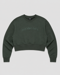 IRONFUEL Embossed Crop Crew | Premium Women's Fleece